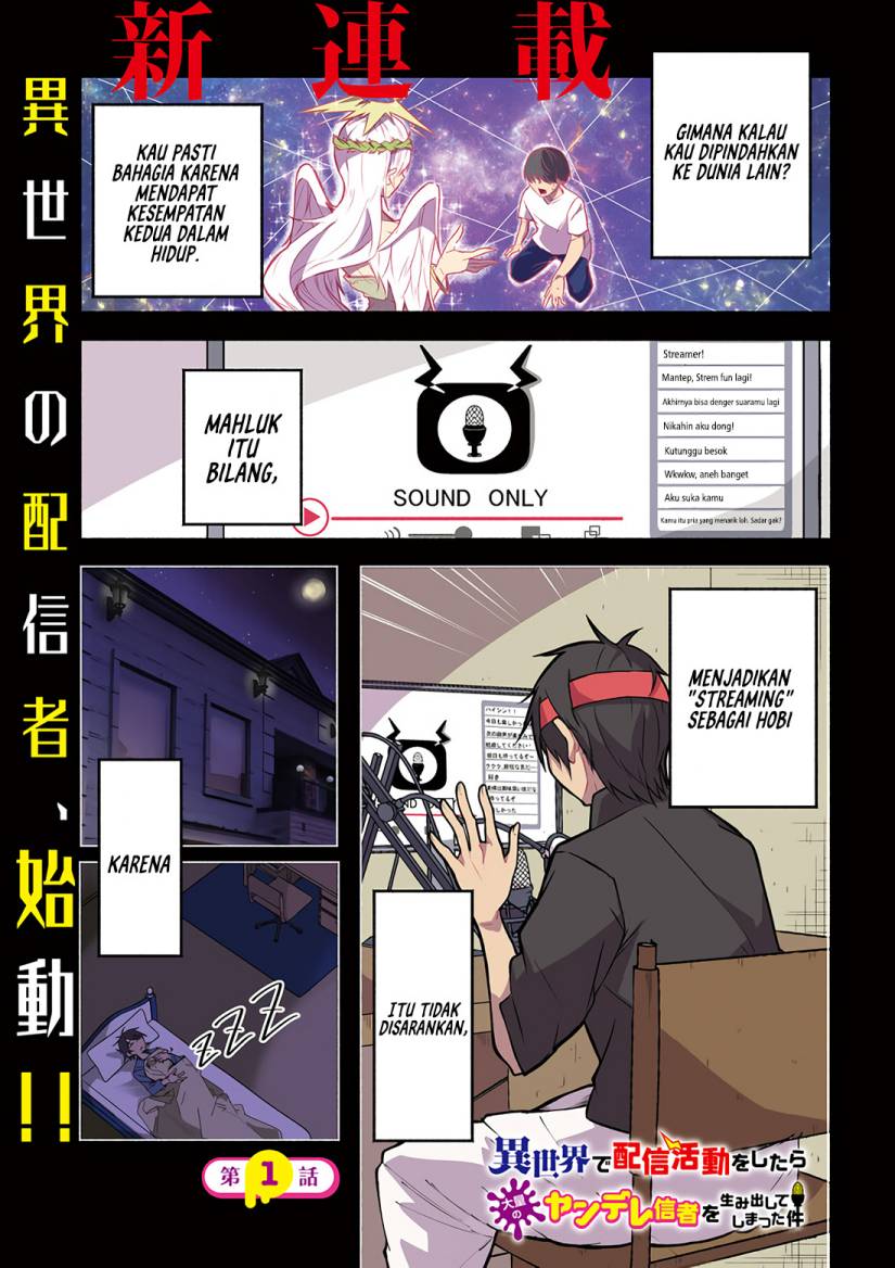 Isekai de Haishin Katsudou wo Shitara Tairyou no Yandere Shinja wo Umidashite Shimatta Ken - Chapter 1 2